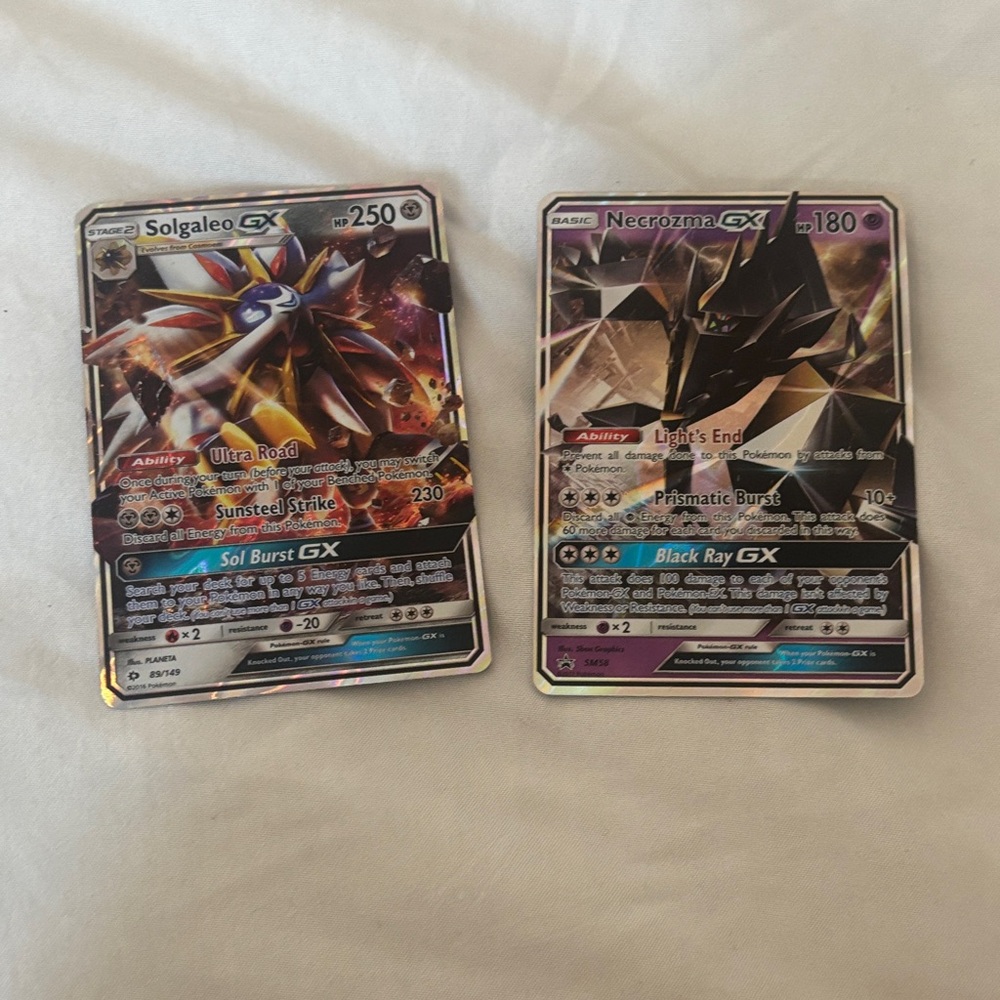 Pokemon Solgaleo GX and Necrozma GX Cards - Multicolor